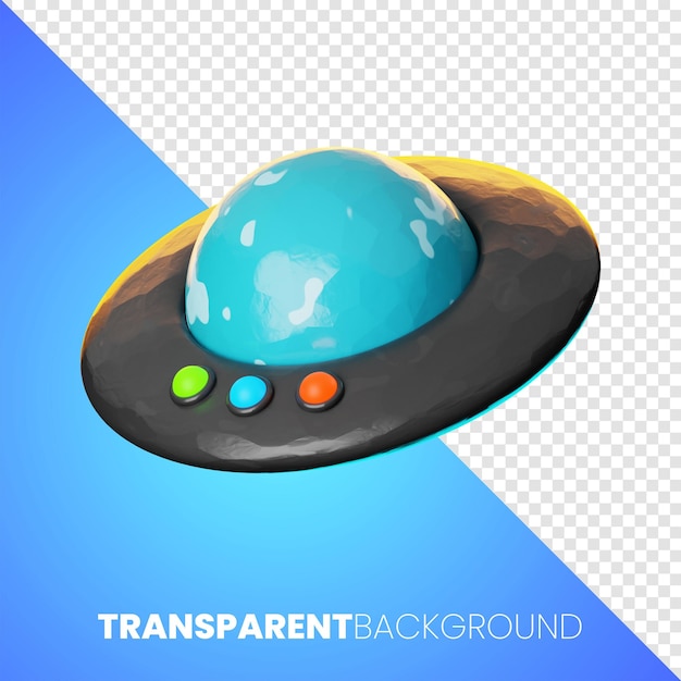 Premium Space UFO icon 3d rendering sobre fondo aislado