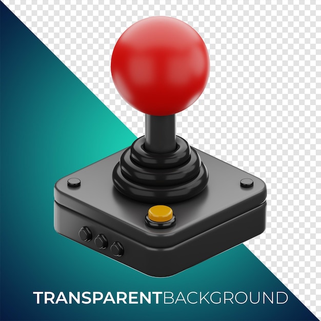 Premium-Spielkonsolen-Joystick-Symbol 3D-Rendering auf isoliertem Hintergrund PNG