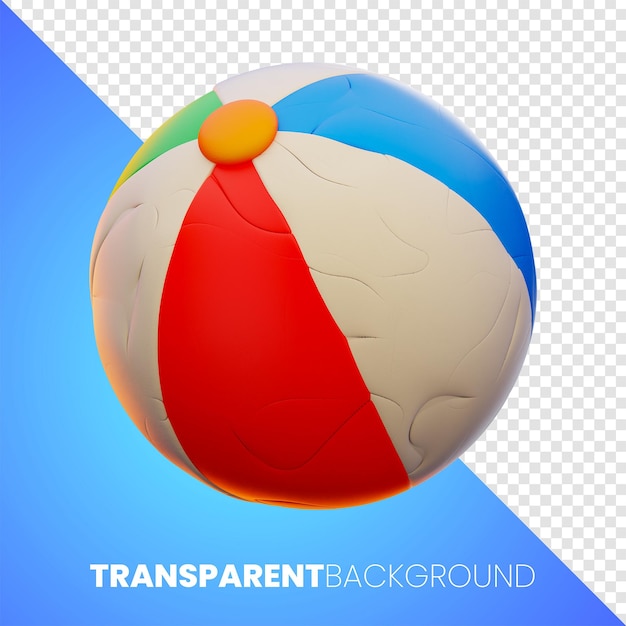 Premium-Urlaub Beachball-Symbol 3D-Rendering auf isoliertem Hintergrund PNG