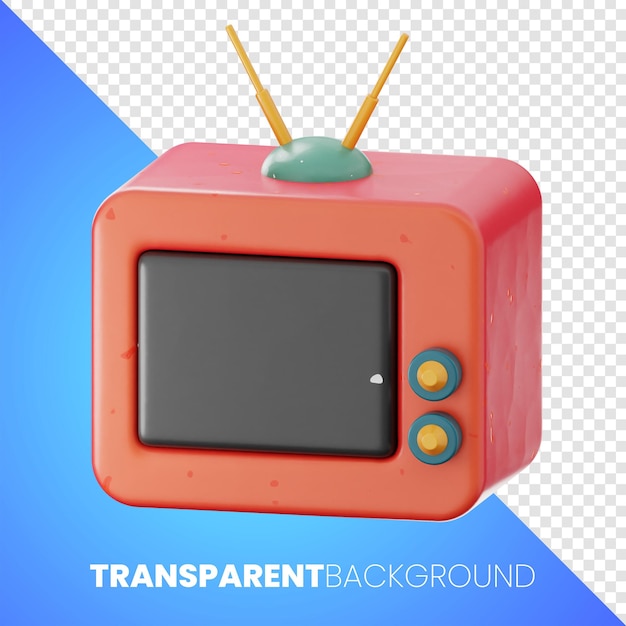 Premium vintage TV Media icon rendu 3d sur fond isolé