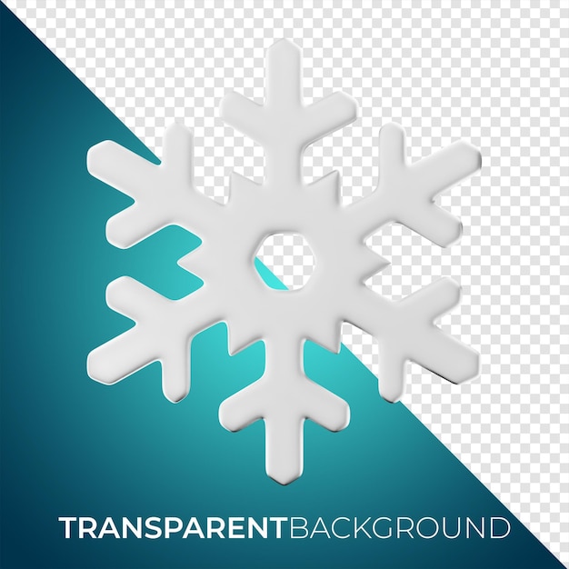 PSD premium-weihnachtsschneeflocke-symbol 3d-rendering auf isoliertem hintergrund png