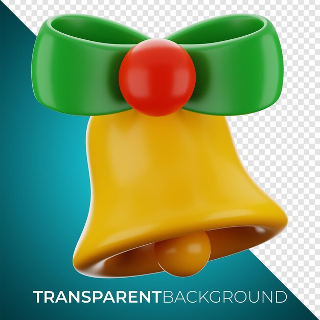 PSD premium-weihnachtswinterglockensymbol 3d-rendering auf isoliertem hintergrund png