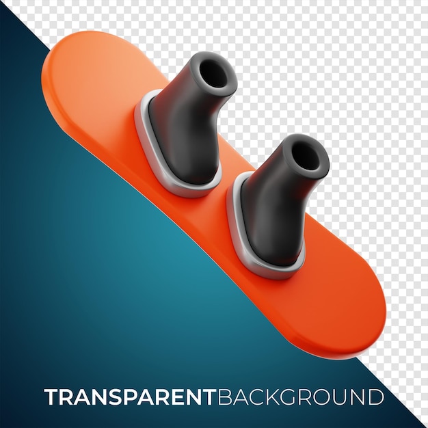 Premium-winter-weihnachts-snowboard-symbol 3d-rendering auf isoliertem hintergrund png