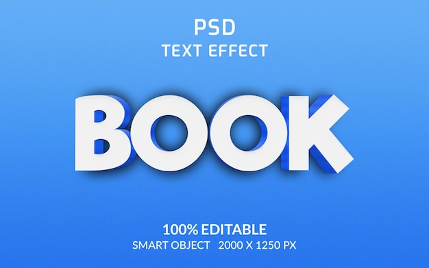Prenota modello Psd effetto stile testo 3d