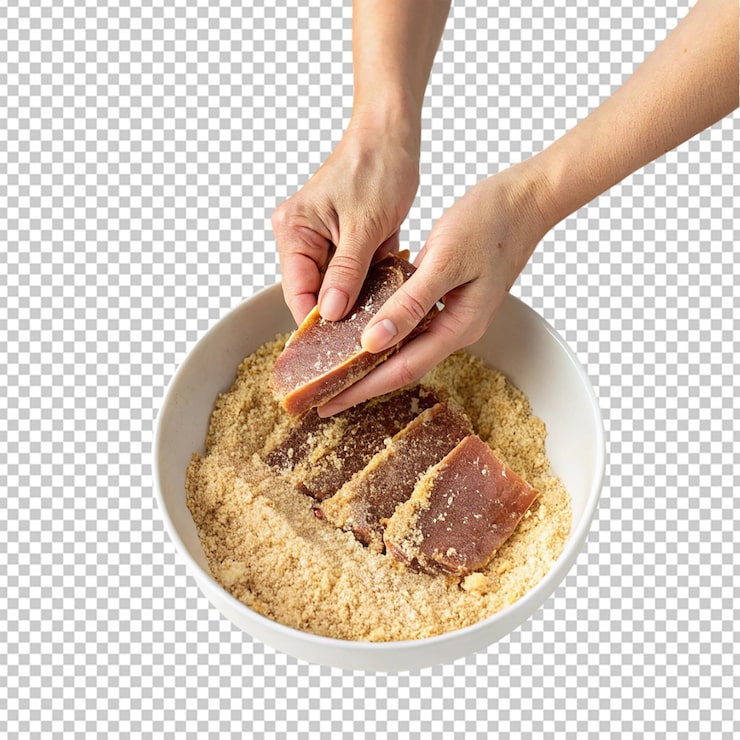 PSD preparación de pescado con migas de pan