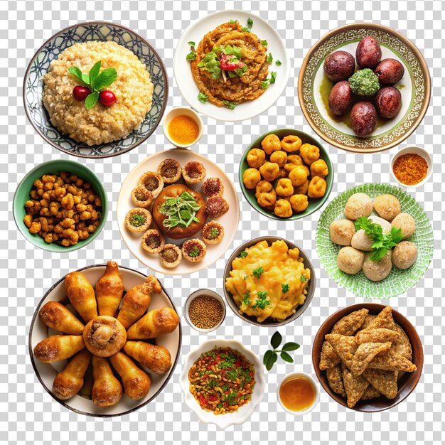 PSD prepare eid dishes isolated on transparent background