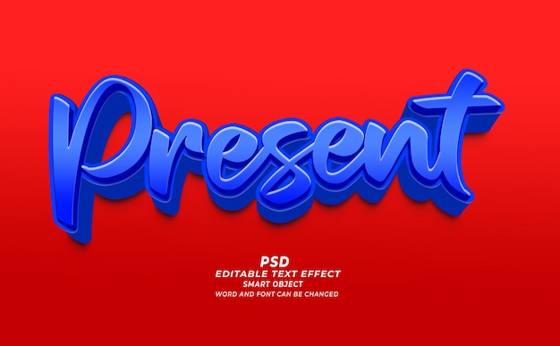 Presenta el efecto de texto editable PSD 3D