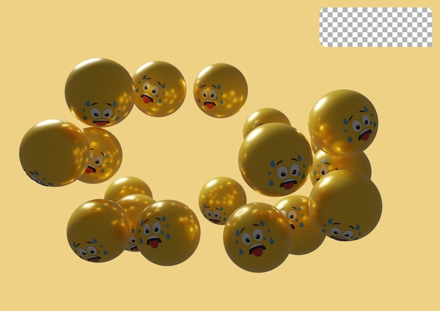 Presentación en 3d emoji ilustración del personaje de caras de emoticonos. emojis flotantes o emoticonos perfectos para
