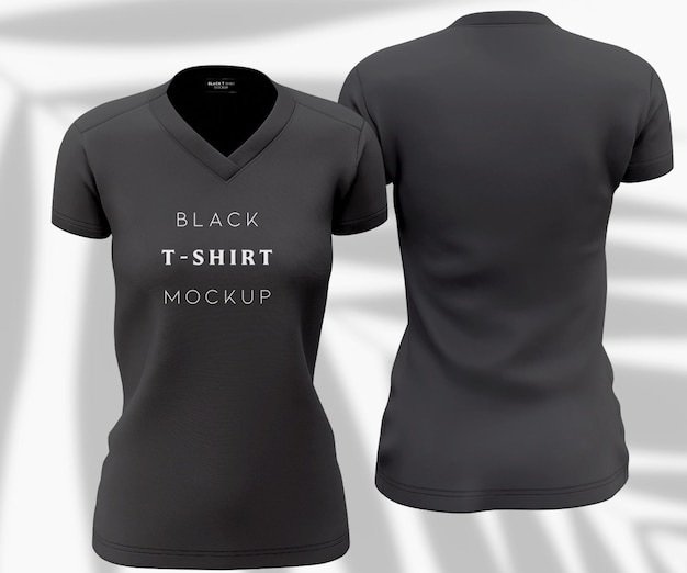 PSD presentación de camiseta negra tu maqueta de diseño