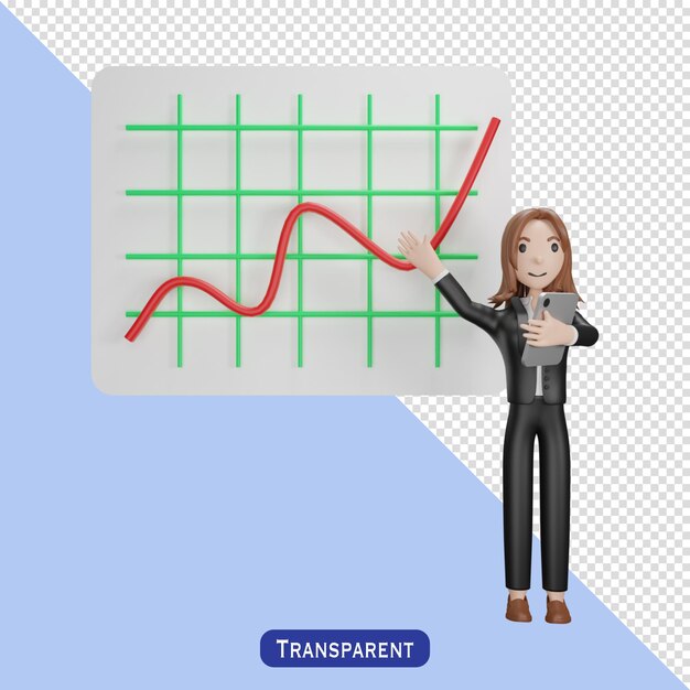 PSD presentación infográfica con mujeres empresarias en estilo 3 d.