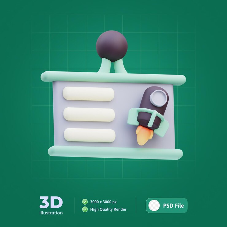 PSD presentación de lanzamiento ilustración 3d