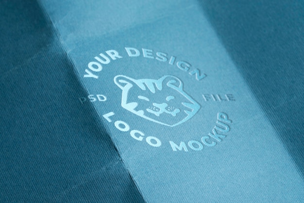 PSD presentación de logotipo en maqueta de textura de papel