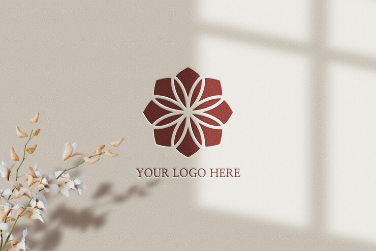 Presentación de maqueta de logotipo en textura de papel