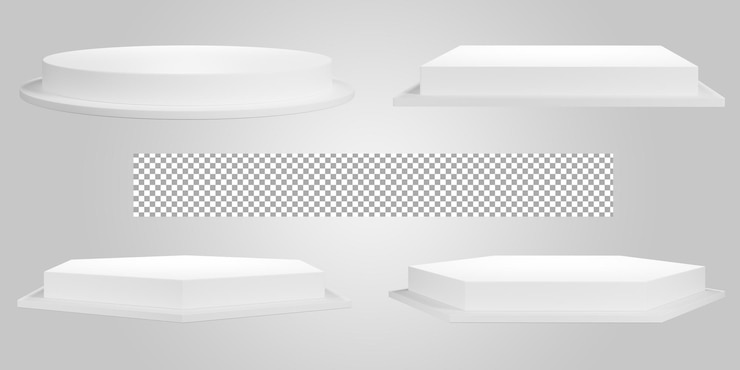 PSD presentación de producto cosmético de plataforma de pedestal de podio blanco sobre fondo transparente 3d render