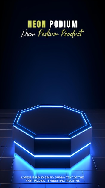 presentación de producto de maqueta con escena de luz de neón