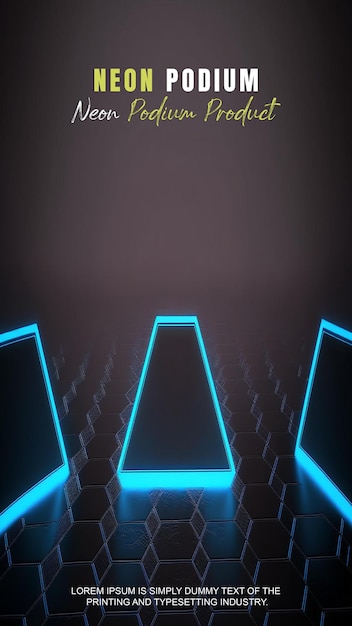 presentación de producto de maqueta con escena de luz de neón