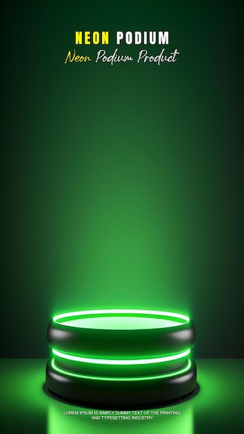 presentación de producto de maqueta con escena de luz de neón