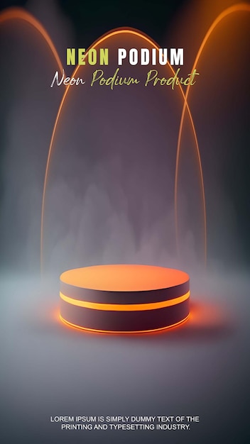 presentación de producto de maqueta con escena de luz de neón
