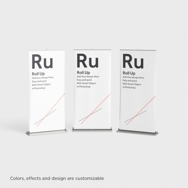 Presentación de tres roll ups