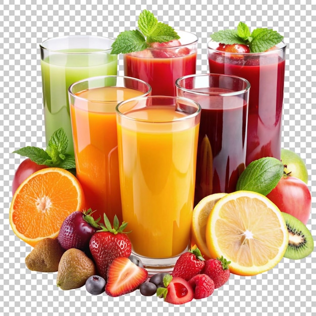 PSD présentant des jus de fruits frais