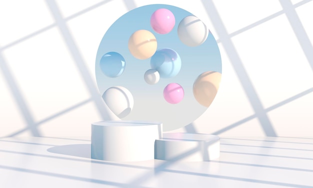 Présentation de la conception du podium en rendu 3d