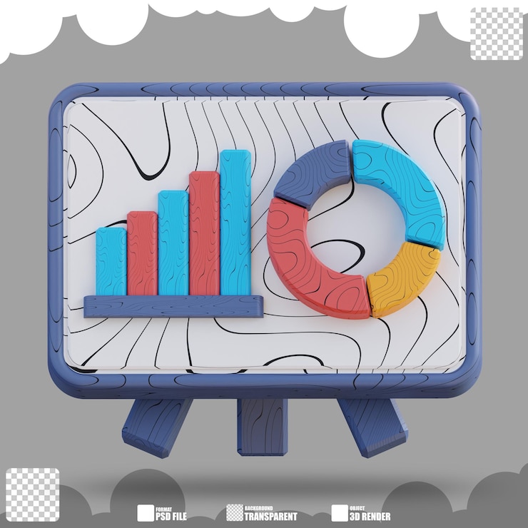 PSD présentation des données du rapport d'illustration 3d 4