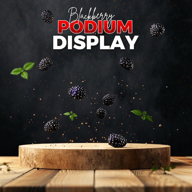 PSD présentation du produit design d'arrière-plan décoratif avec blackberry
