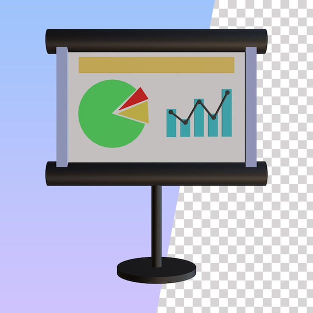 Présentation avec illustration 3D statistique