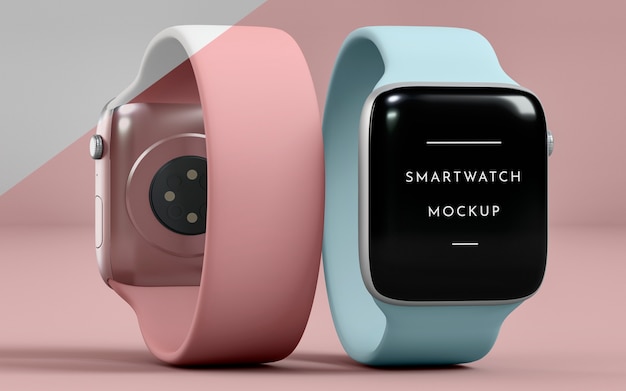 Présentation Des Smartwatches Avant Et Arrière Avec Maquette D'écran