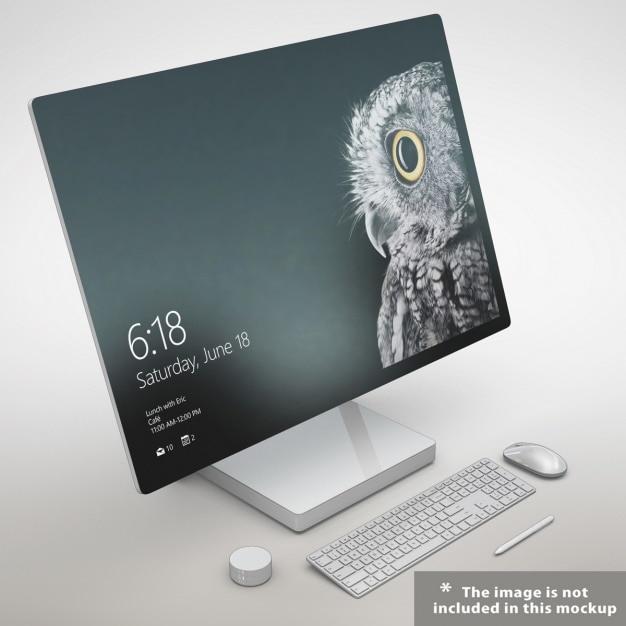 PSD presentazione del monitor realistico