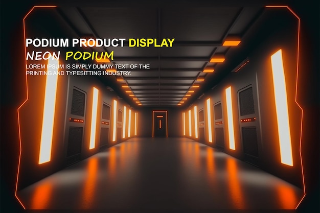 presentazione del prodotto con una scena di luce al neon
