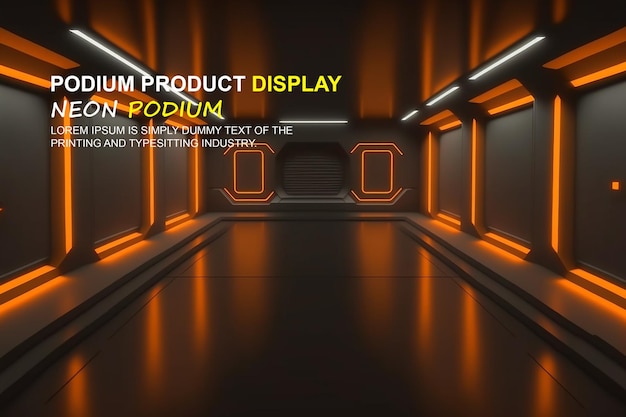 presentazione del prodotto con una scena di luce al neon