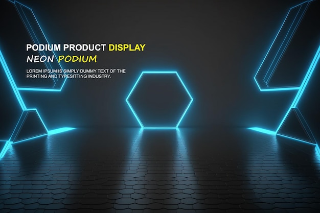presentazione del prodotto con una scena di luce al neon
