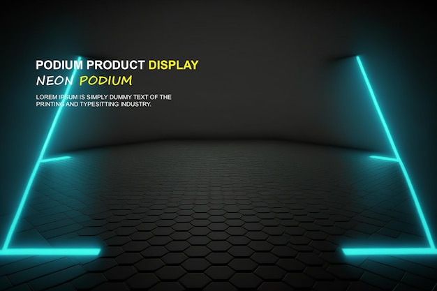 presentazione del prodotto con una scena di luce al neon