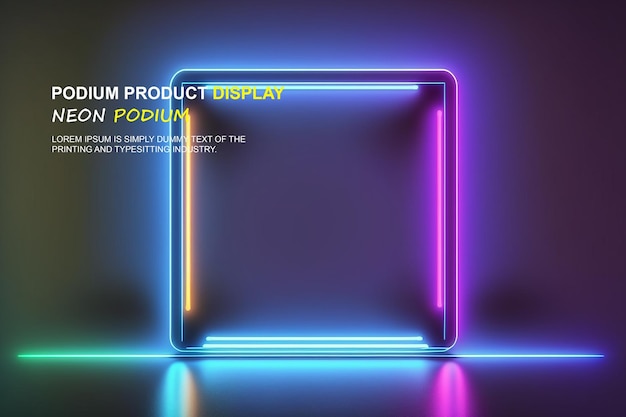 presentazione del prodotto con una scena di luce al neon