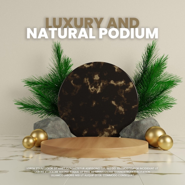 Présentoir De Produits De Podium Intérieur De Luxe Naturel