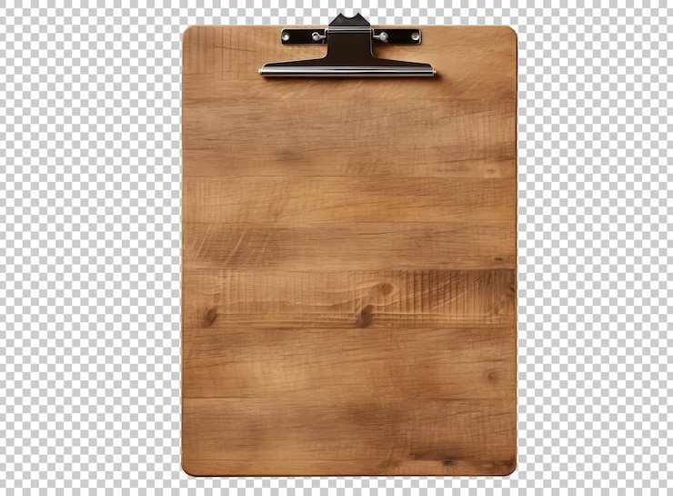 PSD presse-papiers en bois psd isolé sur fond
