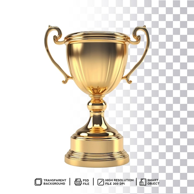 Prestigeträchtige goldene Trophäe auf transparentem Hintergrund