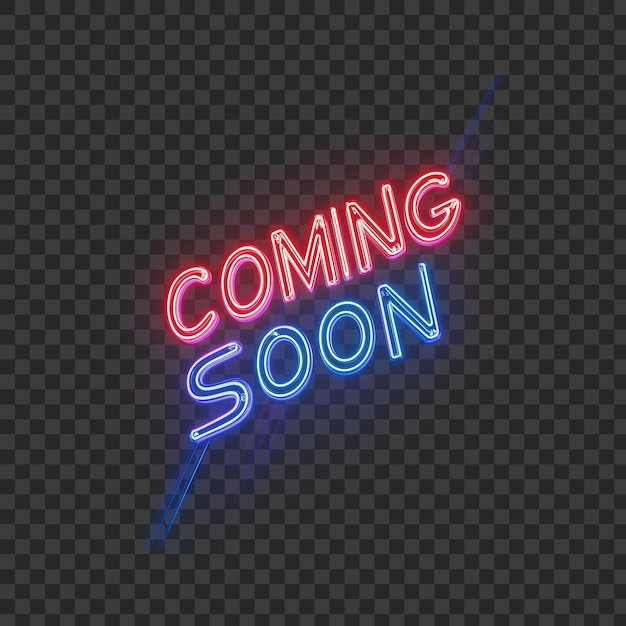 Presto segno luminoso al neon Isolato sfondo trasparente PNG