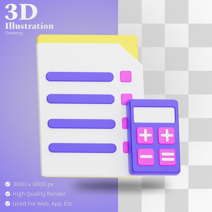 PSD presupuesto ilustración 3d