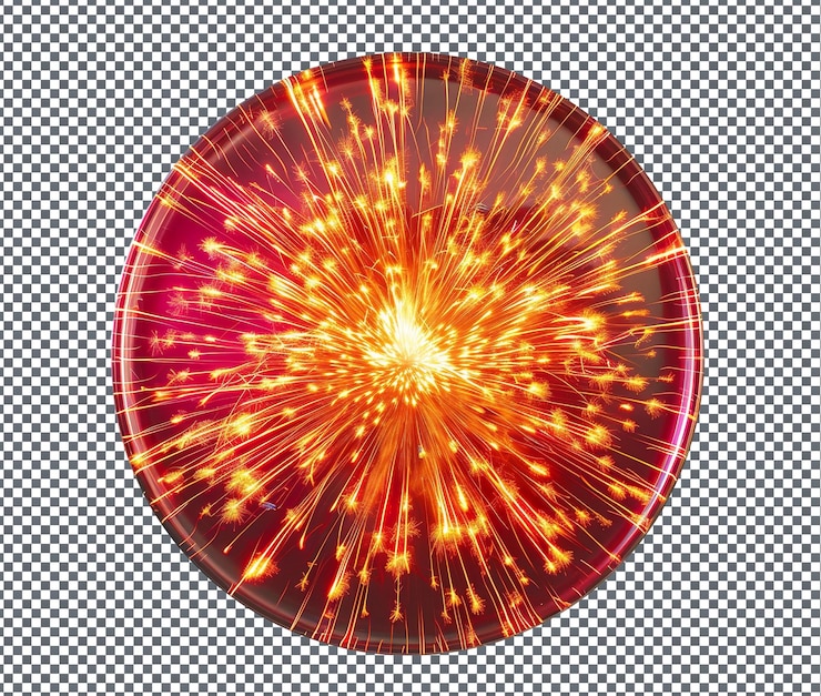 PSD pretty bursting fireworks frisbee isolato su uno sfondo trasparente