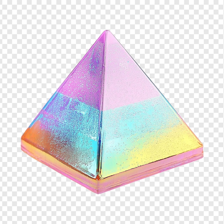 PSD pretty diy holographic projection piramide giocattolo isolato su sfondo trasparente