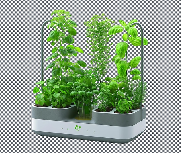 PSD pretty hydroponic herb garden kit, isoliert auf durchsichtigem hintergrund