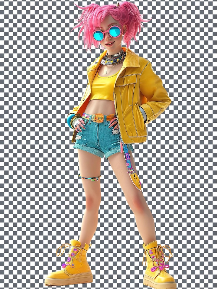 PSD pretty jem e os hologramas personagem isolado em fundo transparente