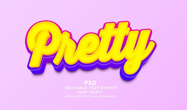 Pretty Women 3D-Editierbare Text-Effekt-Photoshop-Vorlage