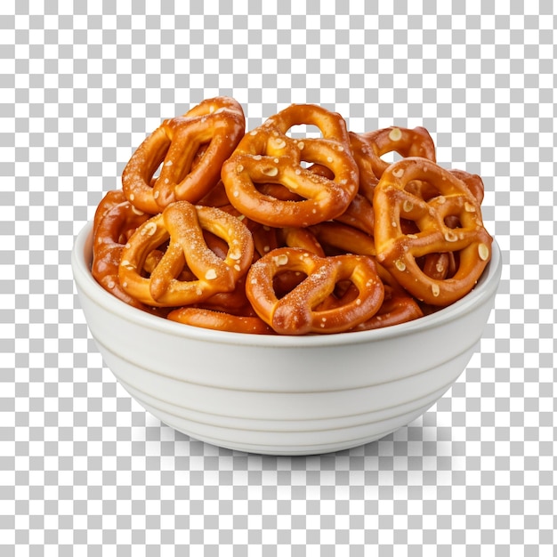 PSD pretzels salados en un tazón aislado sobre fondo transparente png psd