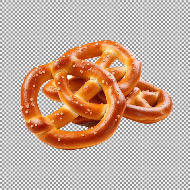 PSD pretzels suaves caseros con fondo blanco vista superior