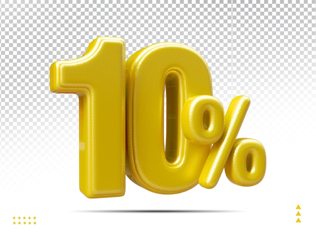 Prezzo di vendita 10 per cento oro numero 3d lusso