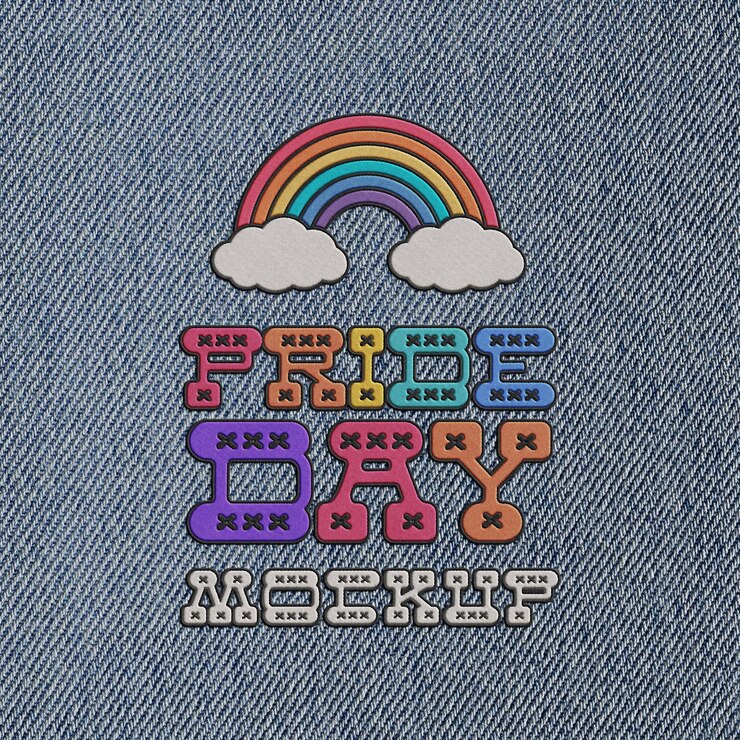 PSD pride day patch  mockup design