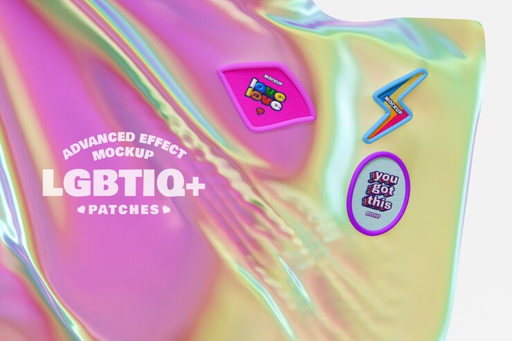 PSD pride day patch mockup
